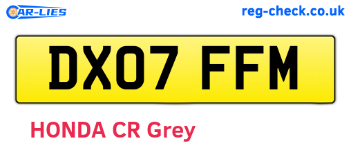 DX07FFM are the vehicle registration plates.