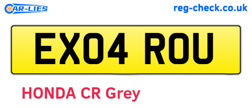 EX04ROU are the vehicle registration plates.