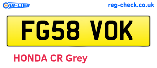 FG58VOK are the vehicle registration plates.