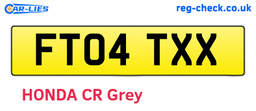 FT04TXX are the vehicle registration plates.