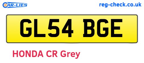 GL54BGE are the vehicle registration plates.
