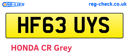 HF63UYS are the vehicle registration plates.