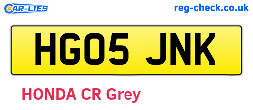 HG05JNK are the vehicle registration plates.