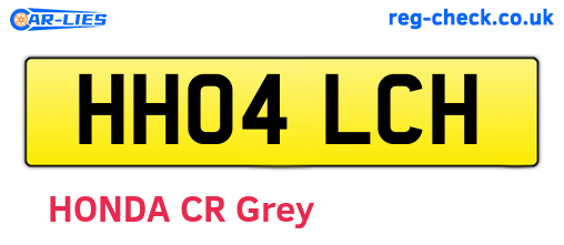 HH04LCH are the vehicle registration plates.