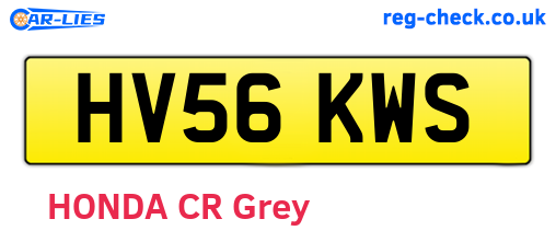 HV56KWS are the vehicle registration plates.