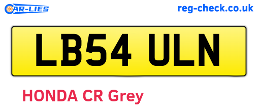 LB54ULN are the vehicle registration plates.