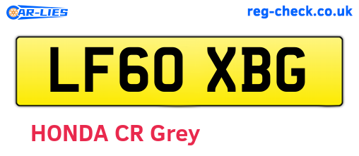 LF60XBG are the vehicle registration plates.