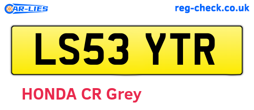 LS53YTR are the vehicle registration plates.