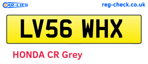 LV56WHX are the vehicle registration plates.