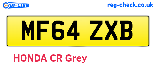MF64ZXB are the vehicle registration plates.