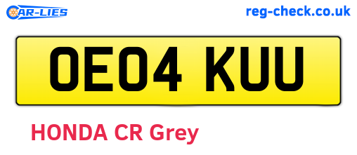 OE04KUU are the vehicle registration plates.