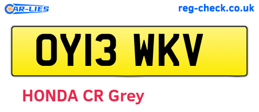 OY13WKV are the vehicle registration plates.