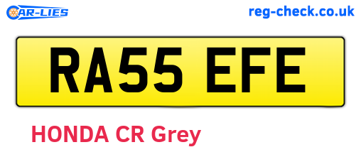 RA55EFE are the vehicle registration plates.