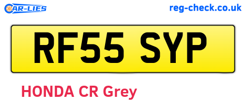 RF55SYP are the vehicle registration plates.