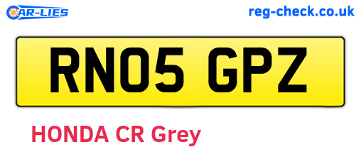 RN05GPZ are the vehicle registration plates.
