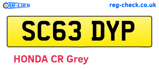 SC63DYP are the vehicle registration plates.