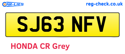 SJ63NFV are the vehicle registration plates.
