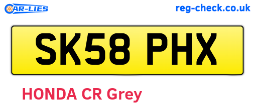 SK58PHX are the vehicle registration plates.