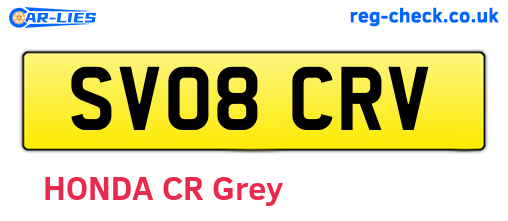 SV08CRV are the vehicle registration plates.