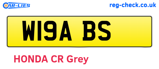 W19ABS are the vehicle registration plates.