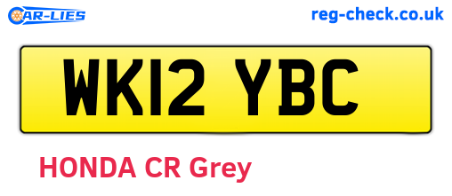 WK12YBC are the vehicle registration plates.