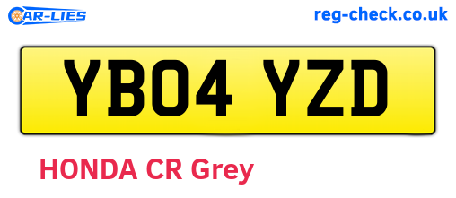 YB04YZD are the vehicle registration plates.