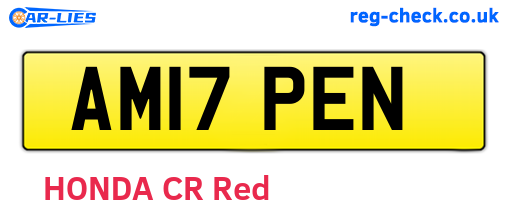 AM17PEN are the vehicle registration plates.