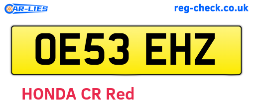OE53EHZ are the vehicle registration plates.