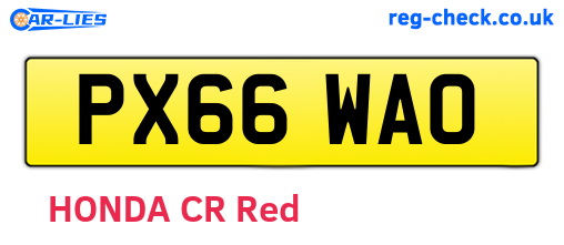 PX66WAO are the vehicle registration plates.