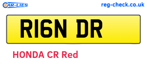 R16NDR are the vehicle registration plates.