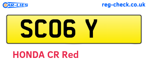 SCO6Y are the vehicle registration plates.