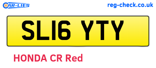 SL16YTY are the vehicle registration plates.