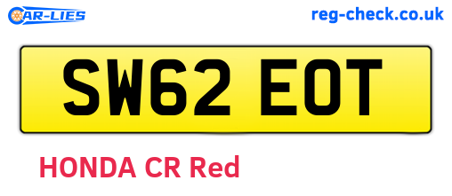 SW62EOT are the vehicle registration plates.