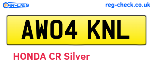 AW04KNL are the vehicle registration plates.
