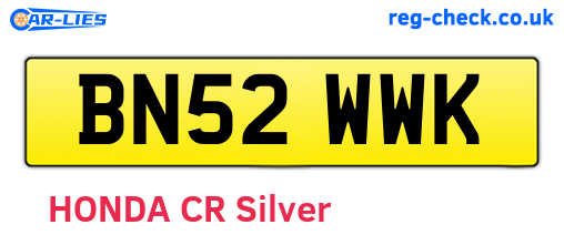 BN52WWK are the vehicle registration plates.