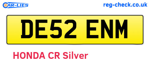 DE52ENM are the vehicle registration plates.