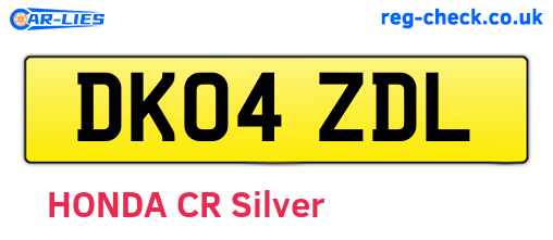 DK04ZDL are the vehicle registration plates.