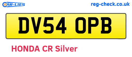 DV54OPB are the vehicle registration plates.