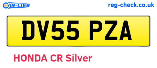 DV55PZA are the vehicle registration plates.