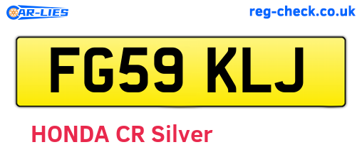 FG59KLJ are the vehicle registration plates.