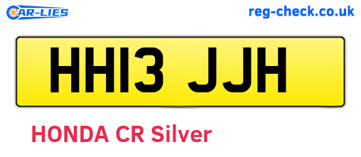 HH13JJH are the vehicle registration plates.