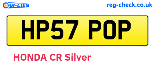 HP57POP are the vehicle registration plates.