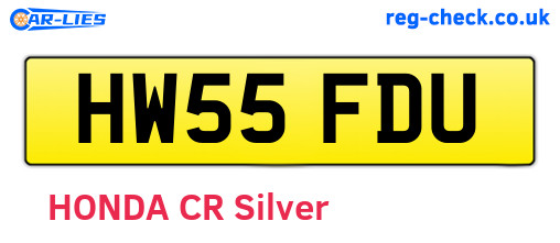 HW55FDU are the vehicle registration plates.