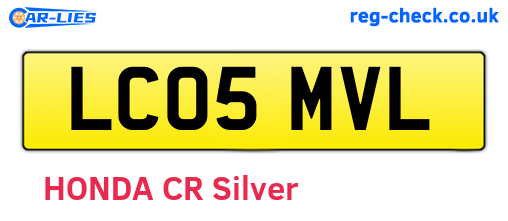 LC05MVL are the vehicle registration plates.
