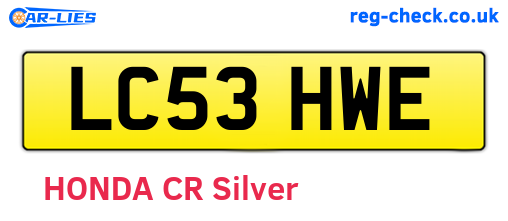 LC53HWE are the vehicle registration plates.