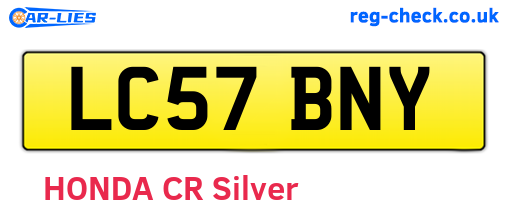 LC57BNY are the vehicle registration plates.