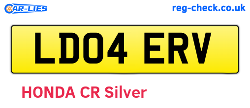 LD04ERV are the vehicle registration plates.