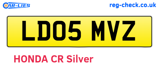 LD05MVZ are the vehicle registration plates.