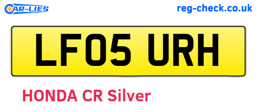 LF05URH are the vehicle registration plates.