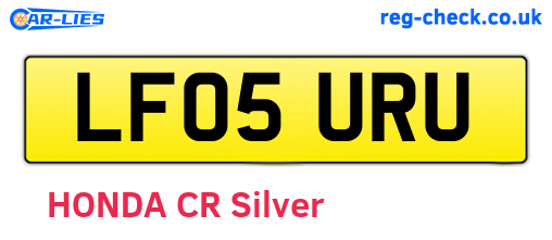 LF05URU are the vehicle registration plates.